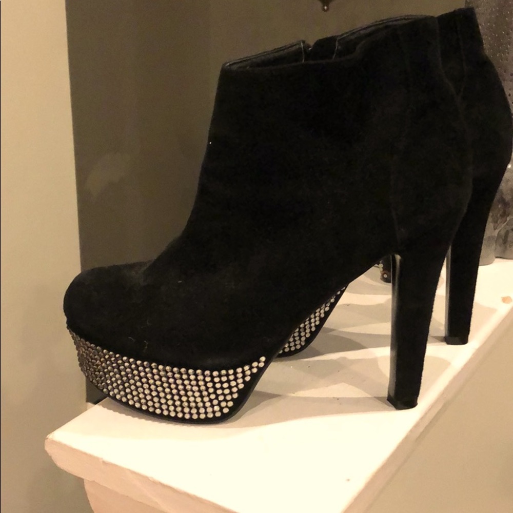 Steve Madden black Velvet Sparkle Heel